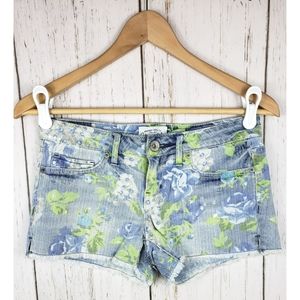 Aeropostale Floral Print Cutoff Jean Shorts